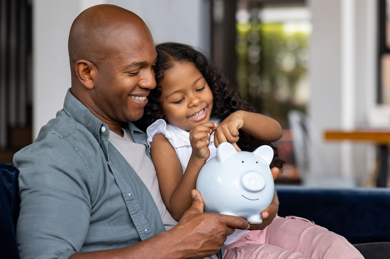 man with his child