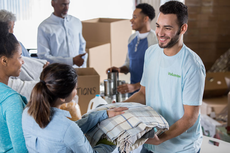 Volunteer working